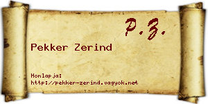 Pekker Zerind névjegykártya